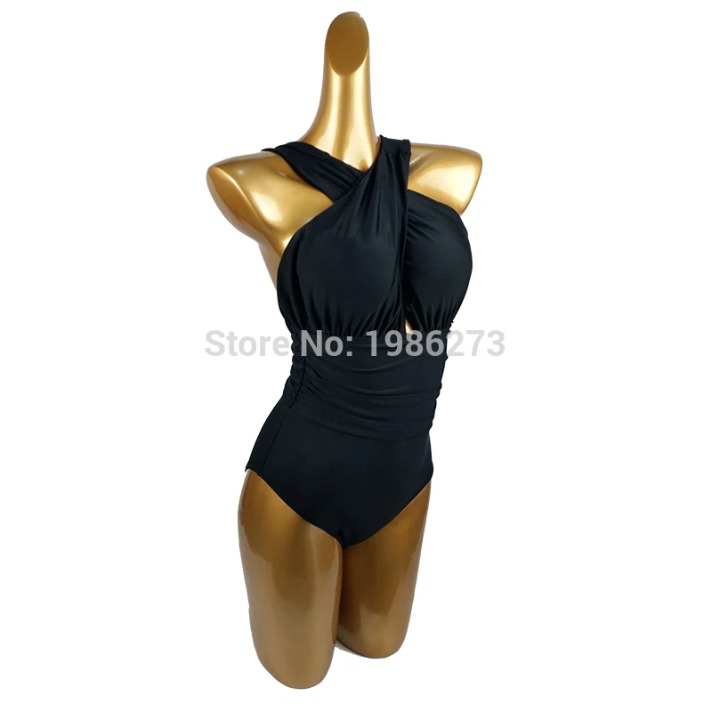 Женский цельный костюм, сексуальный купальный костюм, черный и красный купальник в стиле ретро с открытой спиной, большие размеры, сплошной цвет, большой размер s