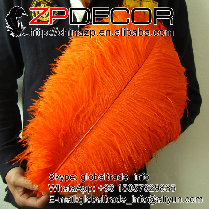 ZPDECOR 100 pcs/lot 40 45cm(16 18inch)Hand Select Orange Dyed Best