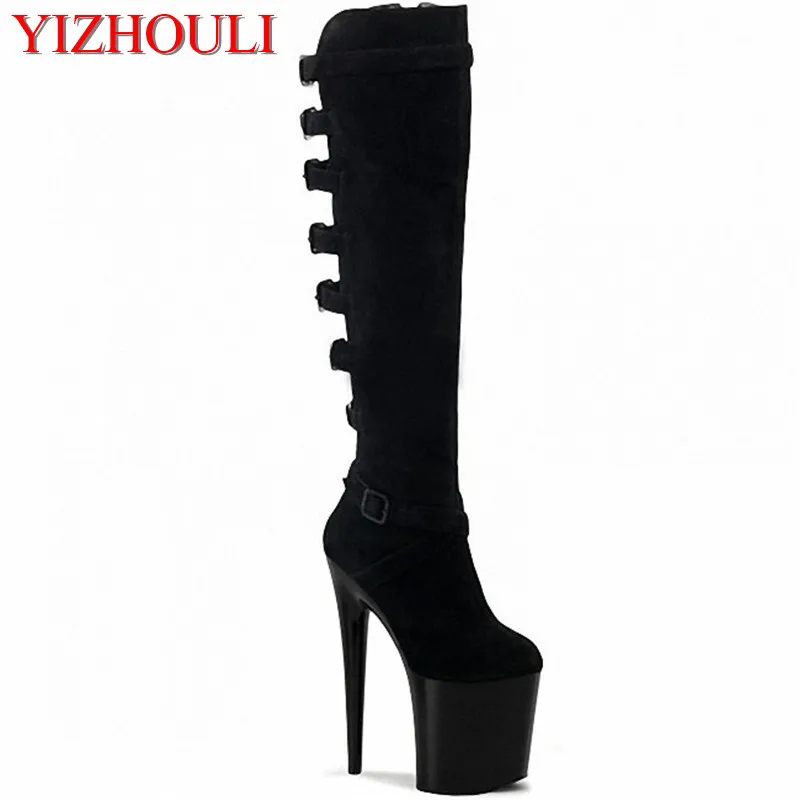 

20cm pole dancing boots thigh high stiletto boots 8 inch Spike Heels platform Over The Knee Boots sexy clubbing women's shoes