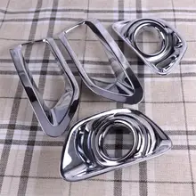 Dwcx abs chrome amortecedor dianteiro traseiro cauda luz de nevoeiro capa da lâmpada guarnição moldura decore carro auto apto para jeep compass 2011 2012 2013 2014