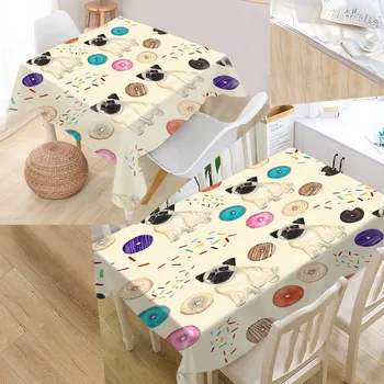 

Custom donuts pattern Table Cloth Oxford Rectangular Waterproof Oilproof Table Cover Wedding Tablecloth #Q00JK
