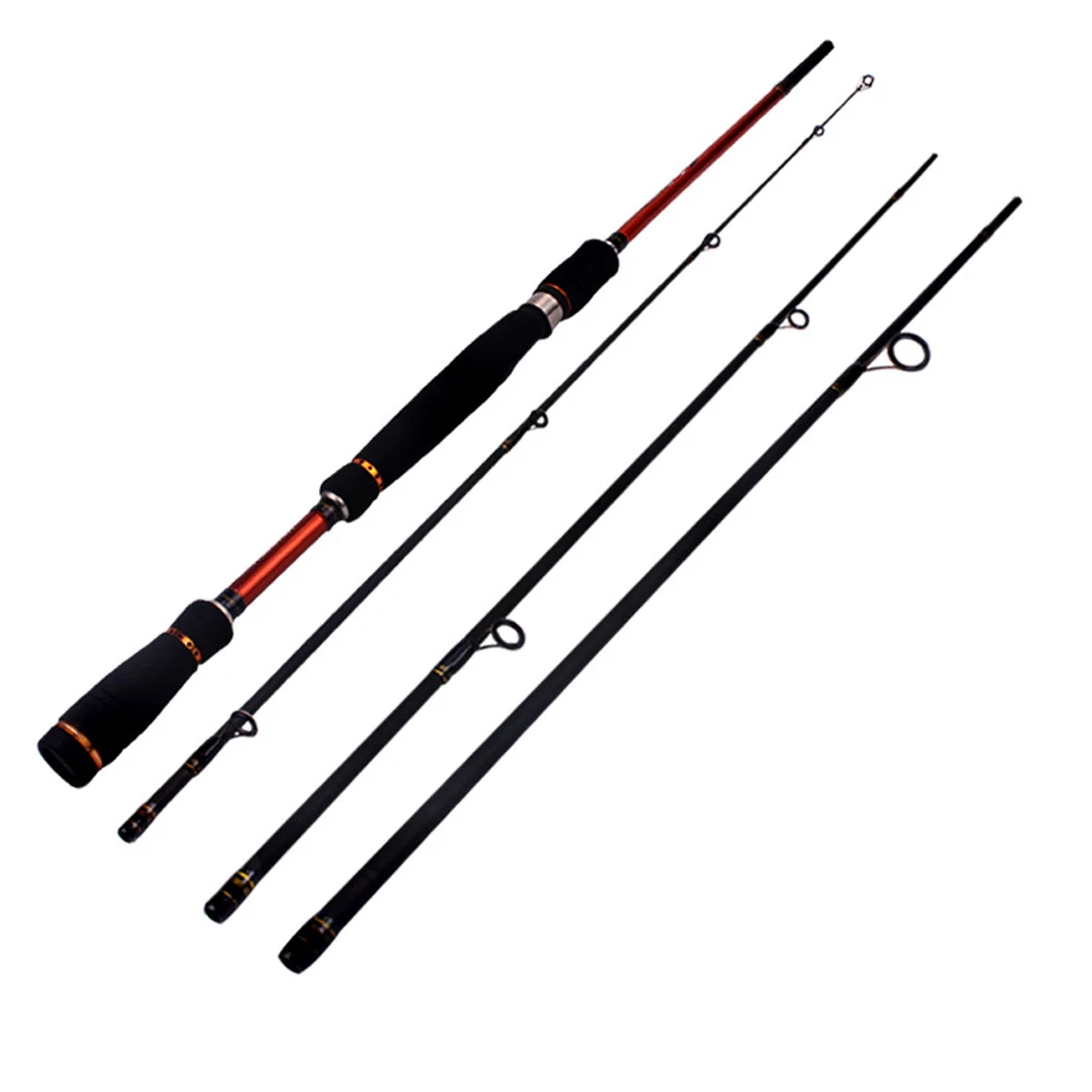 MagiDeal Lure Fishing Rod Powerful Carbon Fiber 4 Section Spinning Rod Casting Fishing Rod for bass trout fishing freshwater