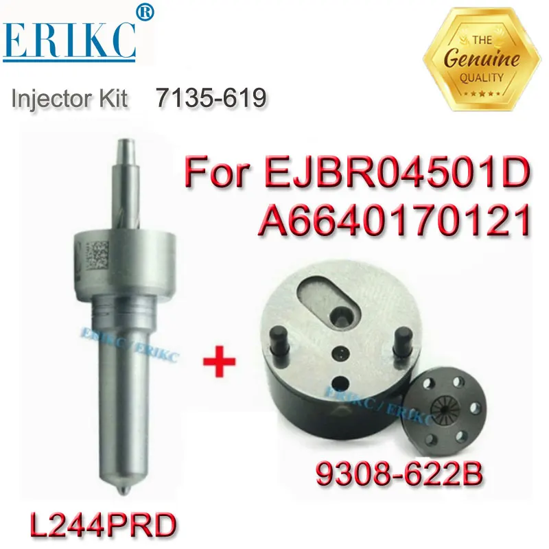 Комплект для ремонта форсунки ERIKC 7135 619 Common Rail L244PRD клапан 9308 622B Delphi Ssangyong EJBR04501D