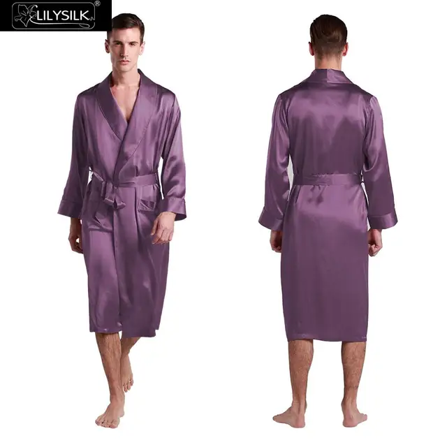 mens purple silk robe