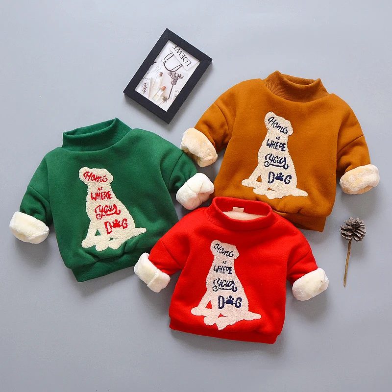 Children boys winter warm sweatshirts kids cotton clothing cute long