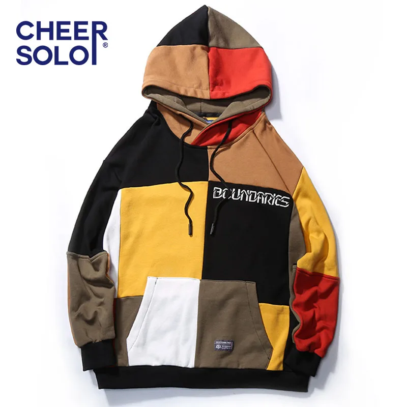 

Patchwork Men Streetwear Hoodie Hip Hop Colorful Colorblock Hoodie Oversized Sweatshirts Men Tracksuit Autumn 2018 Mens Fashion