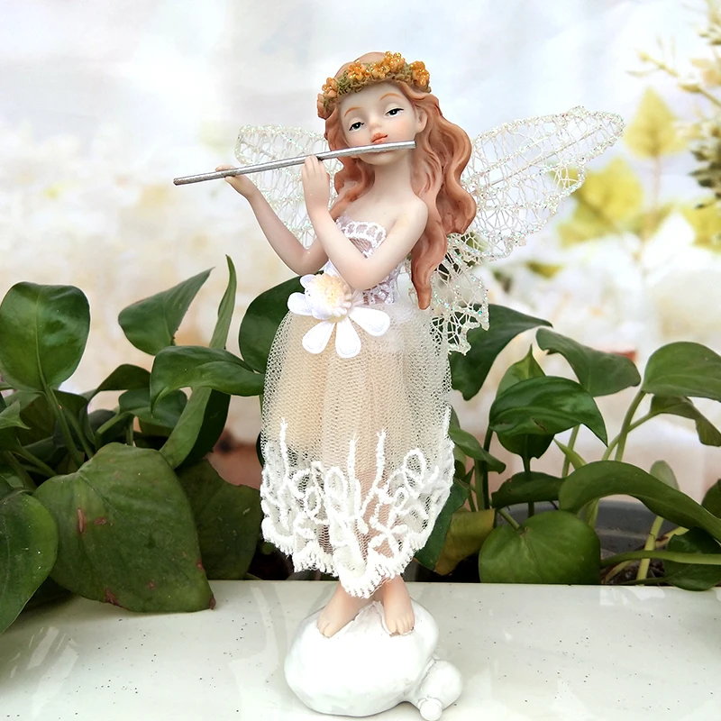Свадебные украшения, игральные флейты, резиновые ангелы, красивая девушка, ангел, фея, сад, любовь, музыка, для женщин, для дома, декоративные сувениры, подарок