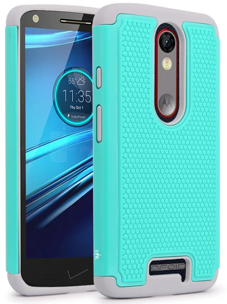 Для Droid Turbo 2 Случае LK [Амортизация] Hybrid Dual Layer Броня Защитник Защитная для Verizon Motorola
