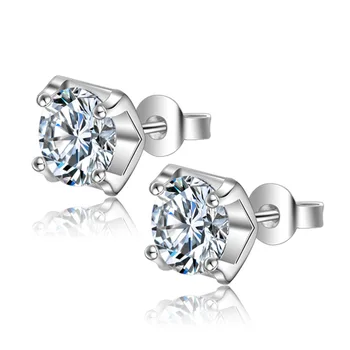

Stud Earring New Fashion Shiny Zircon Design 925 Sterling Silver Stud Earrings for Women Christmas Gift Wholesale Hot Sale