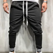 Горячая Открытый Весна Осень Спорт Бег беговые хип-хоп Drawstring дышащий трек тренажерный зал для бега брюки для мужчин