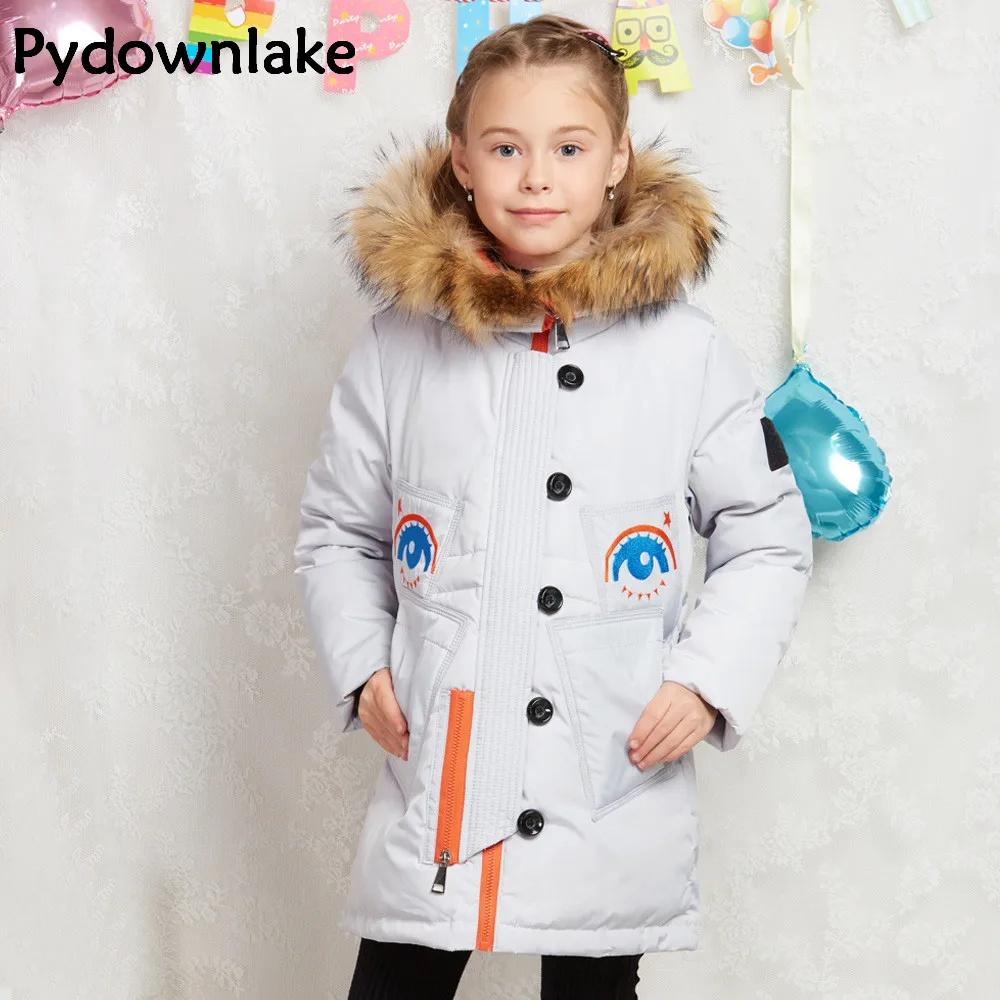 

2017 New Long Winter Children Girls Down Coats Girls Jackets And Coats With Hoods Fashion Down Kids Jackets For Girls Outerwear