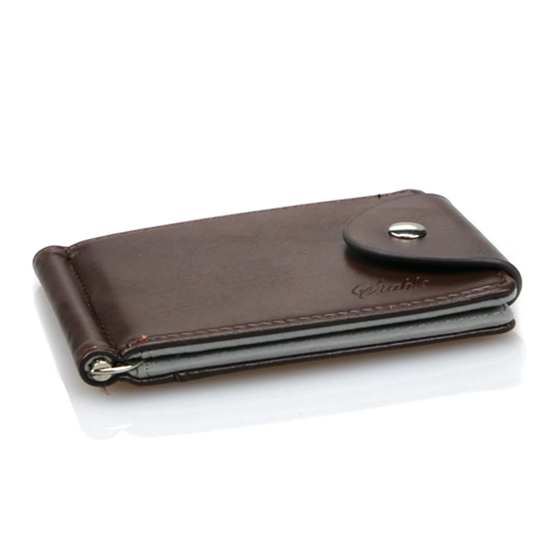 

Leather Money Clips Men Wallets Coin Zipper Pocket Purse Money Bag Clamp For Money Card Slots Magnet Hasp Clips Vintage Wallet