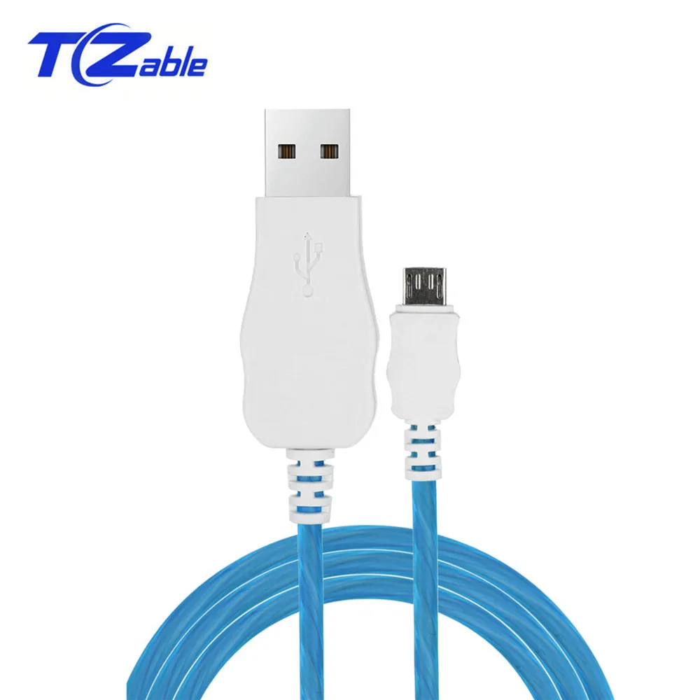 

USB Charging Cable With LED Light Length 1M Support Quick Charge 2.4A For Samsung For xiaomi