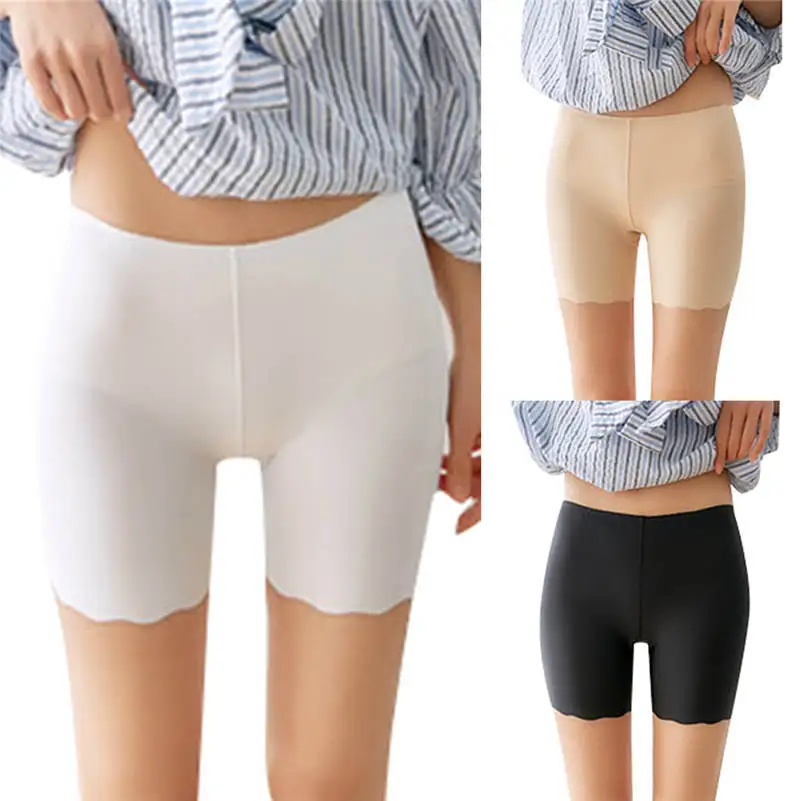 Женские безопасные короткие штаны, популярные штаны, повседневные Однотонные эластичные шорты, бесшовное безопасное нижнее белье, шорты 661AQK10