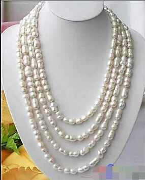 

HOT## Wholesale 80"16MM WHITE BAROQUE DOUBLE FW CULTURED PEARL NECKLACE P1512