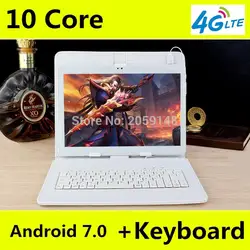 DHL Бесплатная 10 дюймов Tablet PC 3g 4 г Lte Дека Core 4 ГБ Оперативная память 64 ГБ Встроенная память Dual SIM 8.0MP Android 7,0 gps 1920*1200 HD ips планшетный ПК 10"