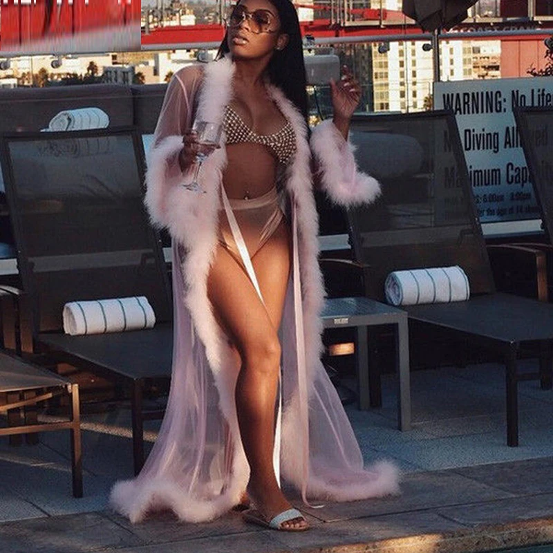 

Sexy Lace Sheer Long Robe Nightgown Women Bathrobe Pajama Nightdress Sleepwear Female Lingerie Erotic Costume Clothes