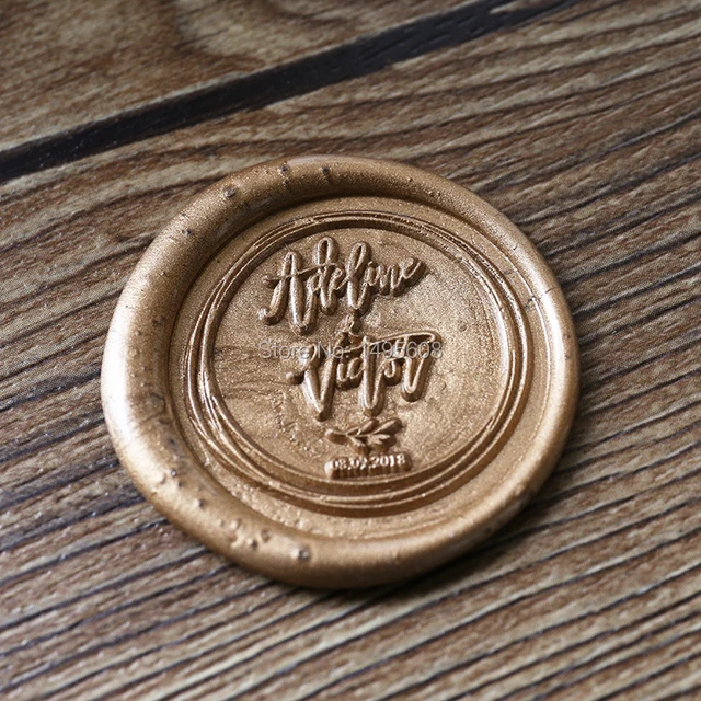 Custom Wedding wax seal stamp with name and datein Stamps from Home