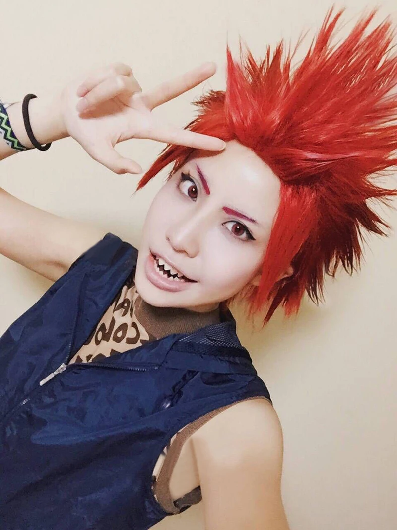 Shumeier короткие красные вьющиеся мой герой академический Kirishima Eijirou синтетические