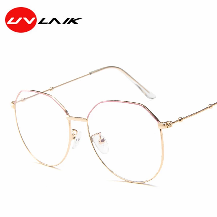 UVLAIK женские полигональные очки, оправа, фирменный дизайн, прекрасная форма, металлические оправы, фильтр, синий светильник, женские ультра рабочие очки