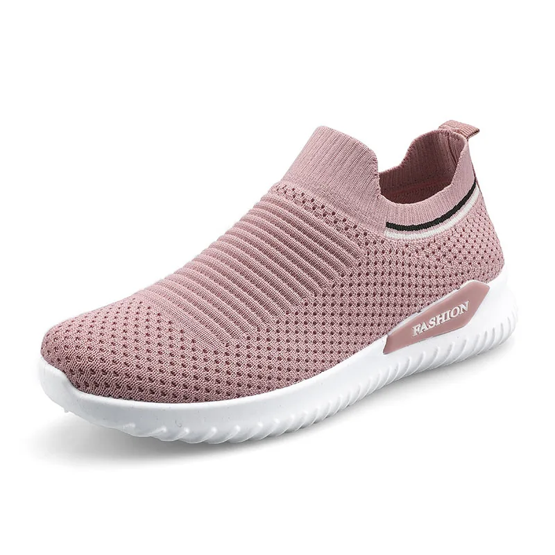 Sneakers Women Sport Shoes Lace-Up Beginner Rubber Fashion Mesh Round Cross Straps Flat Sneakers Running Shoes Casual Shoes (2)