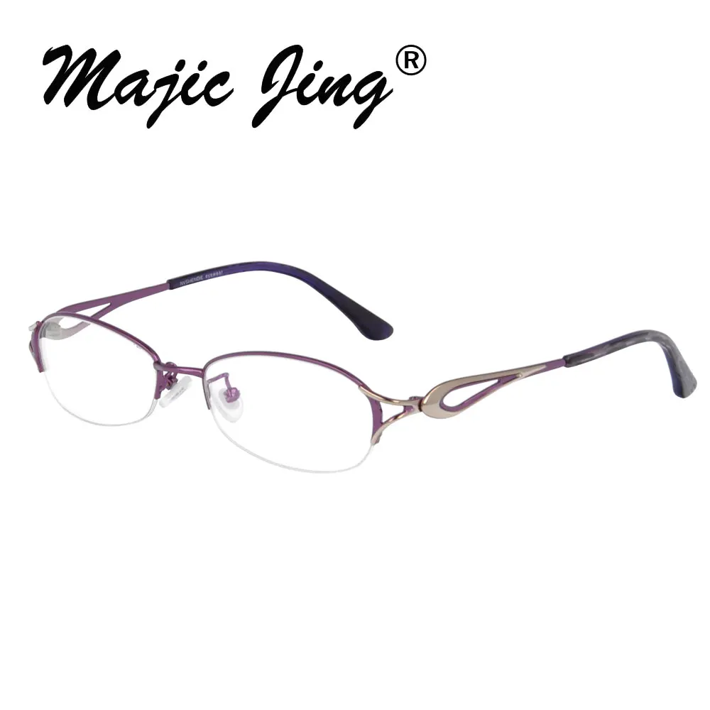 Magic Jing металлические очки для женщин Рецептурные очки оптические оправы 8501 - Цвет оправы: purple
