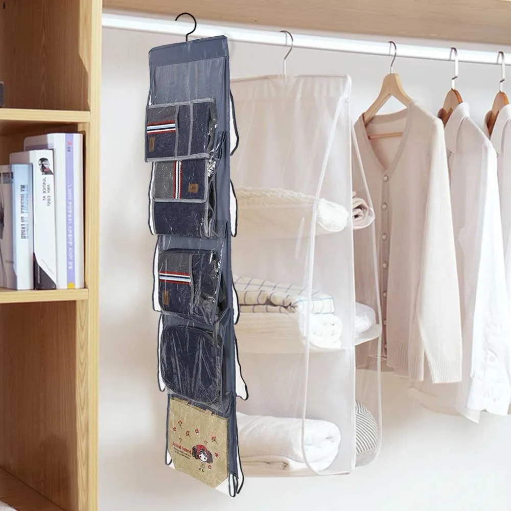 10 Pockets Folding Wall Hanging Storage Bags Organizer Linen Closet