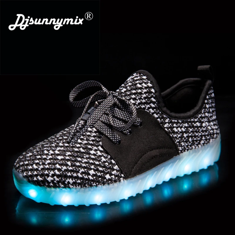 

DJSUNNYMIX Glowing Sneakers kids Led Shoes Children Light up LED Luminous Boys girls shoes USB charging