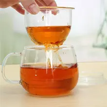 320 ML Transparente Resistente Al Calor Tetera Taza de Té Taza de Café Con Infusor de Té Filtro Tapa Casa Oficina Drinkware Cupware 80x80x85mm