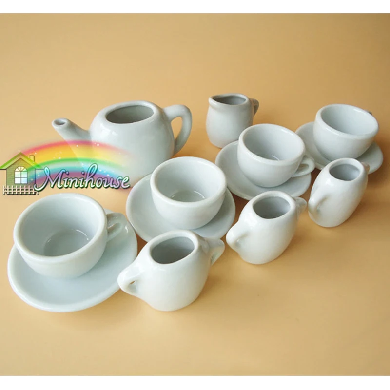 1:6 Кукольный Миниатюрный игрушечная мебель для куклы мини чай наборы ухода за кожей синий керамика Кухня Посуда ролевые игры игрушечные лошадки