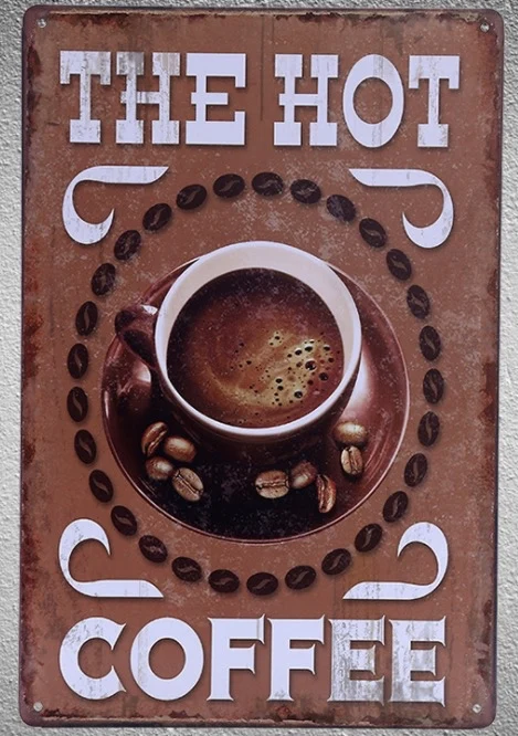 

1 pc Italian hot Coffee Doppio Espresso cappuccino Americano Tin Plate Sign wall Shop Menu Decoration Art Poster metal vintage