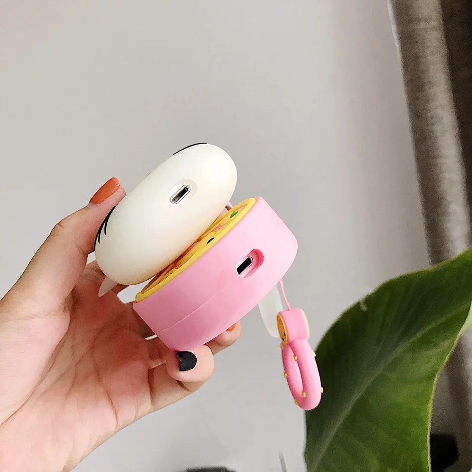 Чехол для наушников для Airpods 2, чехол, силиконовый, шоколадный, милый, мультяшный, чехол для Apple Air Pods, чехол для наушников для Earpods, кольцевой ремешок