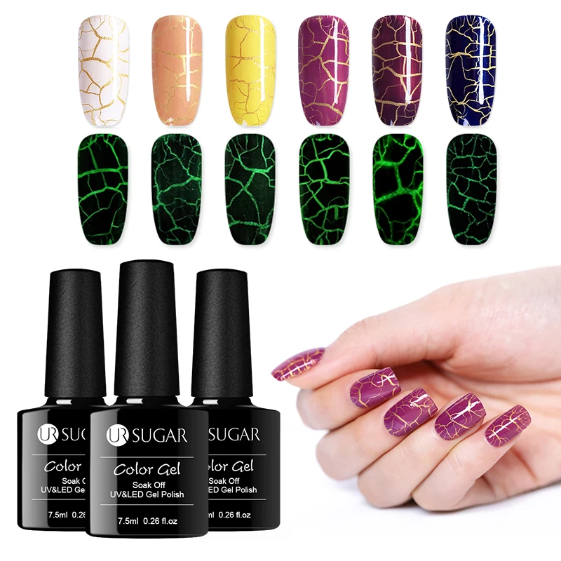 UR SUGAR 7.5ml Crackle Gel Polish Soak Off Luminous Cracking Nail Art
