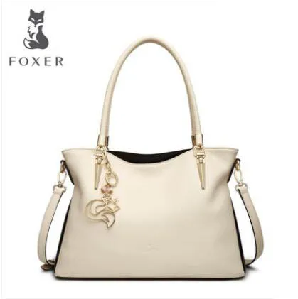 Beige FOXER2018 Высококачественная модная Роскошная брендовая новая кожаная сумка-мессенджер мягкая кожаная женская повседневная сумка на плечо - Цвет: Beige