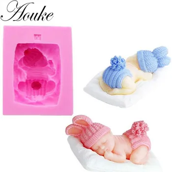 

X081 Factory outlets sleeping baby silicone mold chocolate fondant cake decoration Soap baking