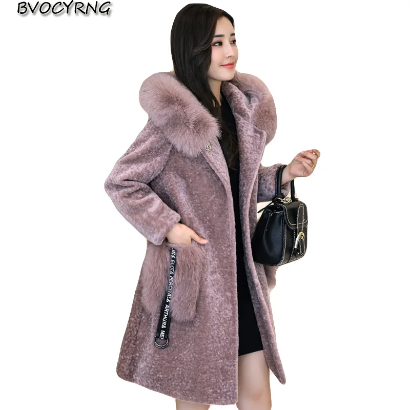 

Women Faux Fur Jacket Large Size 2018 Winter New Fashion Elegant Hooded Females Coat High end Thicker Warm Loose Outerwear A0814