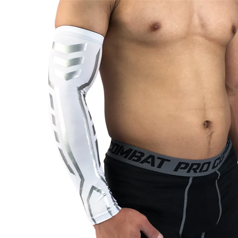 New Men Sport Arm Warmers Skin Arm Sleeve Cooling Cover Sun protective Stretch Basketball cycling Armband Warmers #3d28 (12)