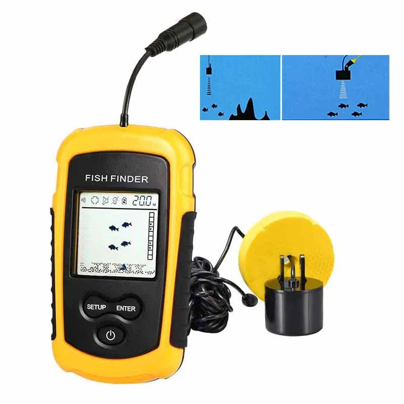 100 متر المحمولة الاستشعار سونار السمك مكتشف Fishfinder التقاط محول إنذار سهلة الاستخدام جعل الصيد أكثر ممتعة
