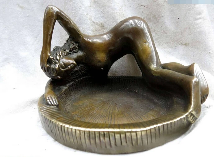 

wholesale factory China copper brass Beauty belle Ashtray NAUTICAL DECOR Figurine Statue