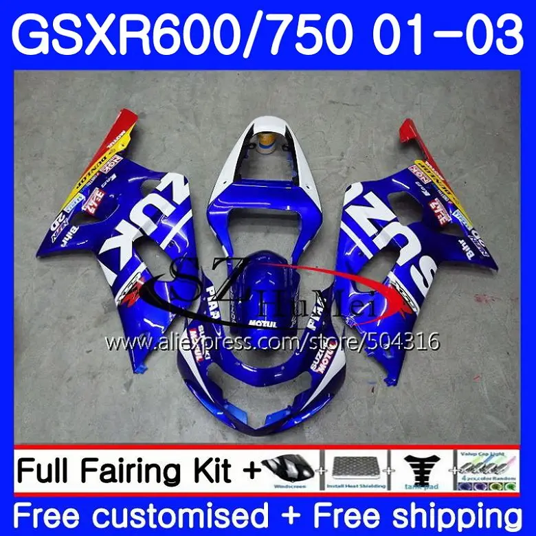 Корпус для SUZUKI GSX-R600 GSXR 600 GSXR 750 01 03 GSX-R750 29NO. 1 K1 GSXR750 01 02 03 GSXR600 2001 2002 2003 обтекателя синий