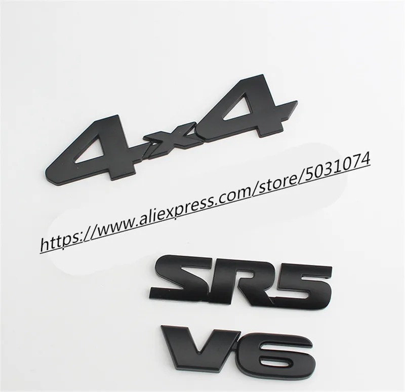 

2X MIX Black ABS Plastic Car Styling Emblem V6 4x4 SR5 Rear Trunk Badge Side Logo Sticker Auto Accessories