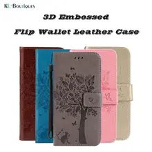 Чехол для LG Leon 4G LTE C40 H324 H340N H320, тисненый Чехол-книжка с изображением кота и дерева, кожаный чехол-книжка, мягкий ТПУ чехол для телефона