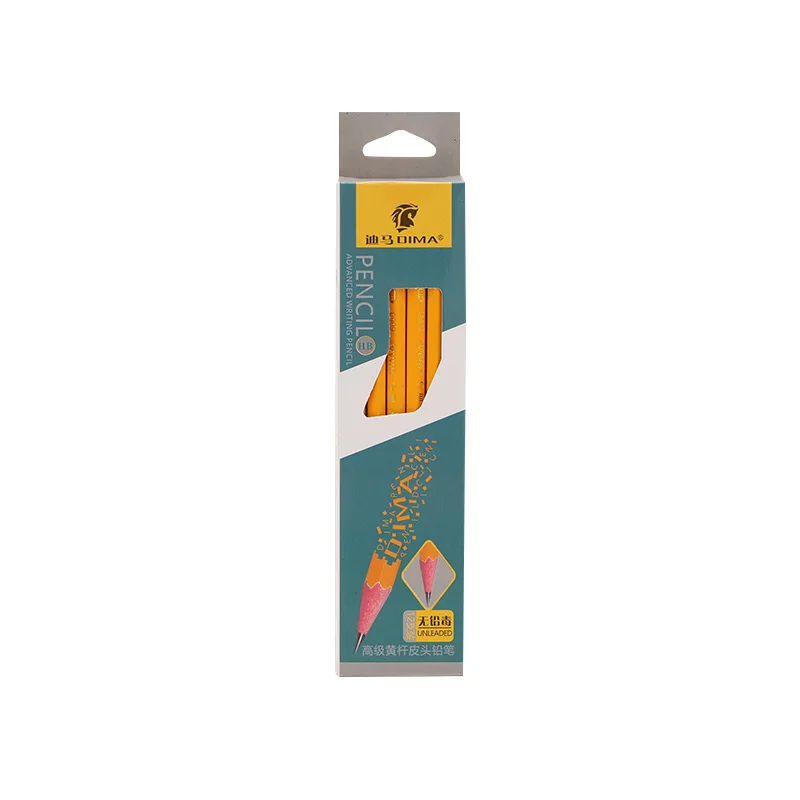 Climemo pencil High-grade yellow-pole leather pencil continuous core students writing pen basswood easy-to-cut pen box