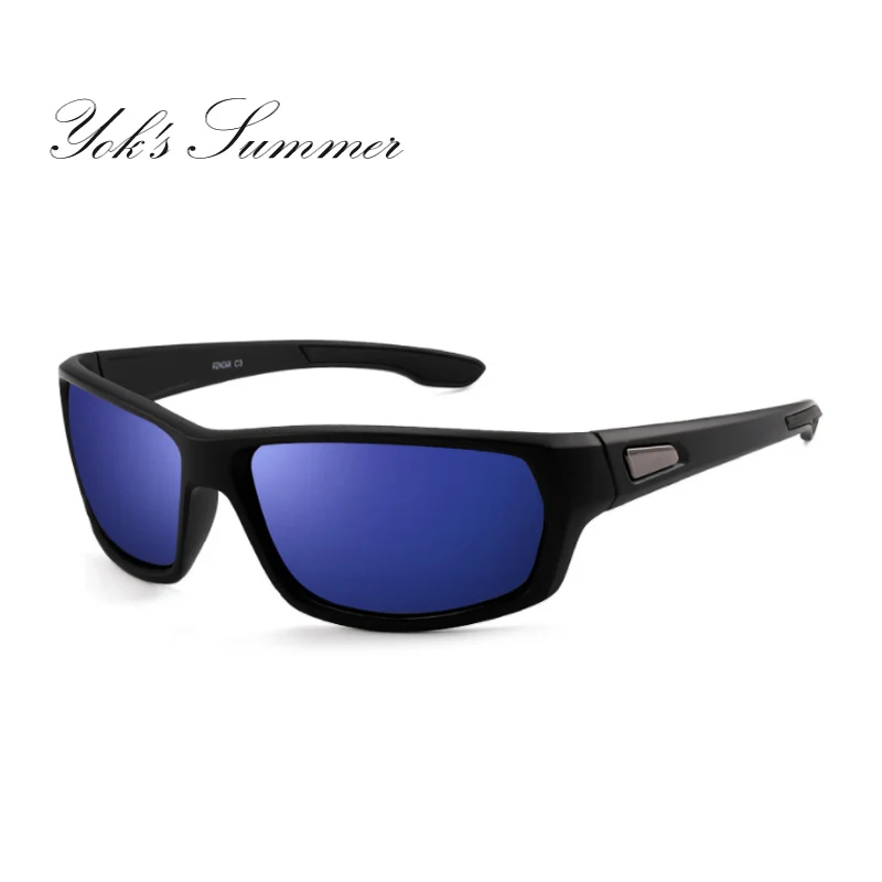 C3 Blue Black YOK'S квадратные Нескользящие поляризованные солнцезащитные очки женские мужские зеленые уличные тени Повседневные очки для вождения солнцезащитные очки Oculos WN1310 - Цвет линз: C3 Blue Black