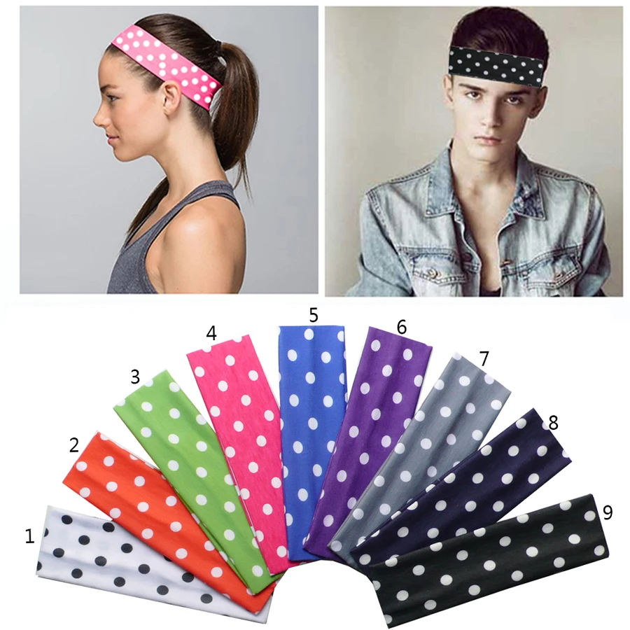 

2 inch Polka Dots Prints Boys Girls Softball Cotton Stretch Headbands Cotton Hair Bands Hair Accessories Multi Colors