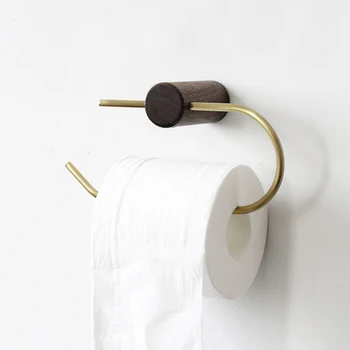 

Nordic Hanging Toilet Toilet Paper Holder Copper Paper Towel Holder Bathroom Solid Wood toilet paper roll paper holder