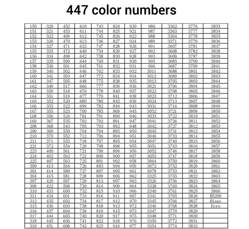 447 colors