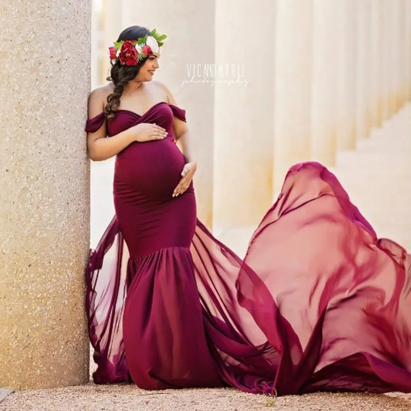 

Fishtail Maternity Dresses For Photo Shoot Maternity Photography Props Pregnancy Dress Photography Clothes For Pregnant Women