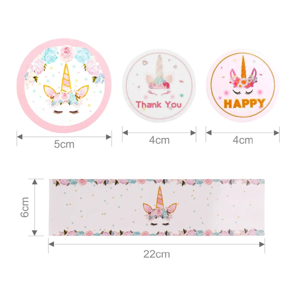 PATIMATE DIY Unicorn Party Sticker Water Bottle Wedding Favors Candy Box Stickers Birthday Party Decoration Unicorn Sticker Box