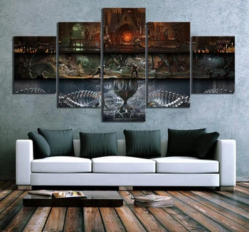 

5 Piece Canvas Paintings Mortal Kombat 11 Video Game Poster Pictures Wall Art for Home Decor